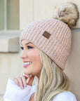 C.C® Cozy Marled Pom Beanie
