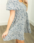 Dolly Doll Jacquard Dress, Blue