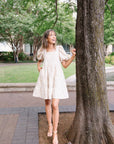 Dolly Doll Jacquard Dress, Beige