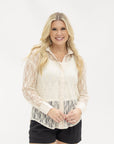 Kathryn Classic Button-Up, Ivory Lace