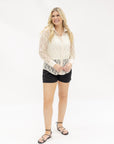 Kathryn Classic Button-Up, Ivory Lace
