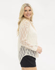 Kathryn Classic Button-Up, Ivory Lace