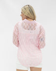 Kathryn Classic Button-Up, Light Pink Lace