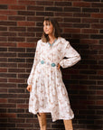 Western Horse Print Midi Shirt Dress