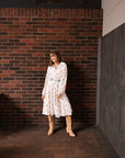 Western Horse Print Midi Shirt Dress