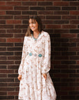 Western Horse Print Midi Shirt Dress