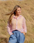 Kathryn Classic Button-Up, Light Pink Lace