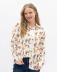 Kathryn Button-Up, Horse Print