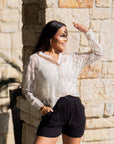 Kathryn Classic Button-Up, Ivory Lace