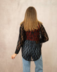 Kathryn Classic Button-Up, Black Lace