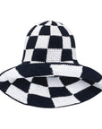 SHILO Checkered Crochet Hat In Black & White - My Pampered Life Seattle