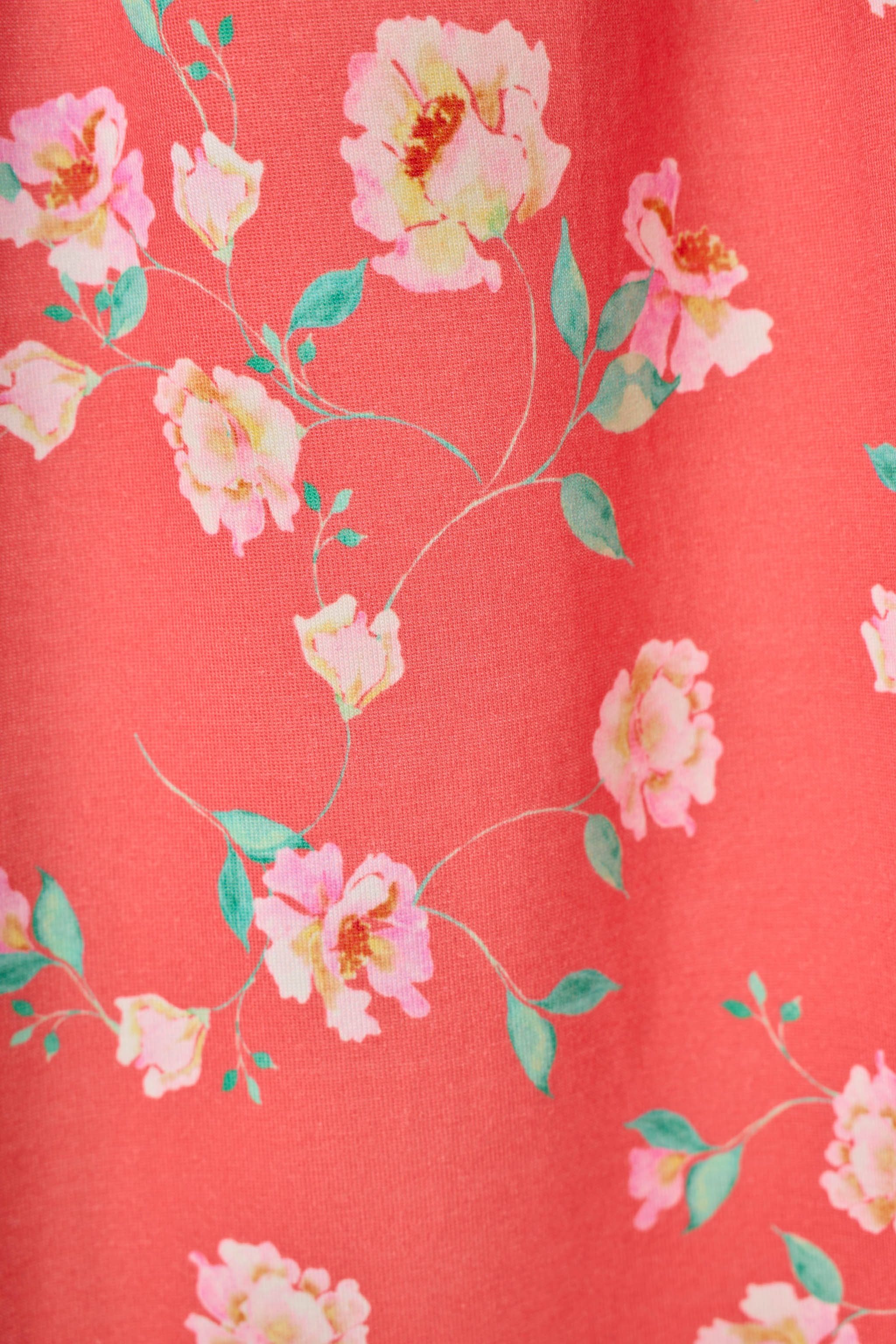 P.J. Salvage Siesta Dreams Dark Coral Floral Print Long PJ Set