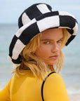 SHILO Checkered Crochet Hat In Black & White - My Pampered Life Seattle