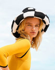SHILO Checkered Crochet Hat In Black & White - My Pampered Life Seattle