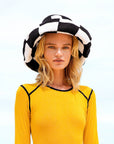 SHILO Checkered Crochet Hat In Black & White - My Pampered Life Seattle