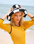 SHILO Checkered Crochet Hat In Black & White - My Pampered Life Seattle