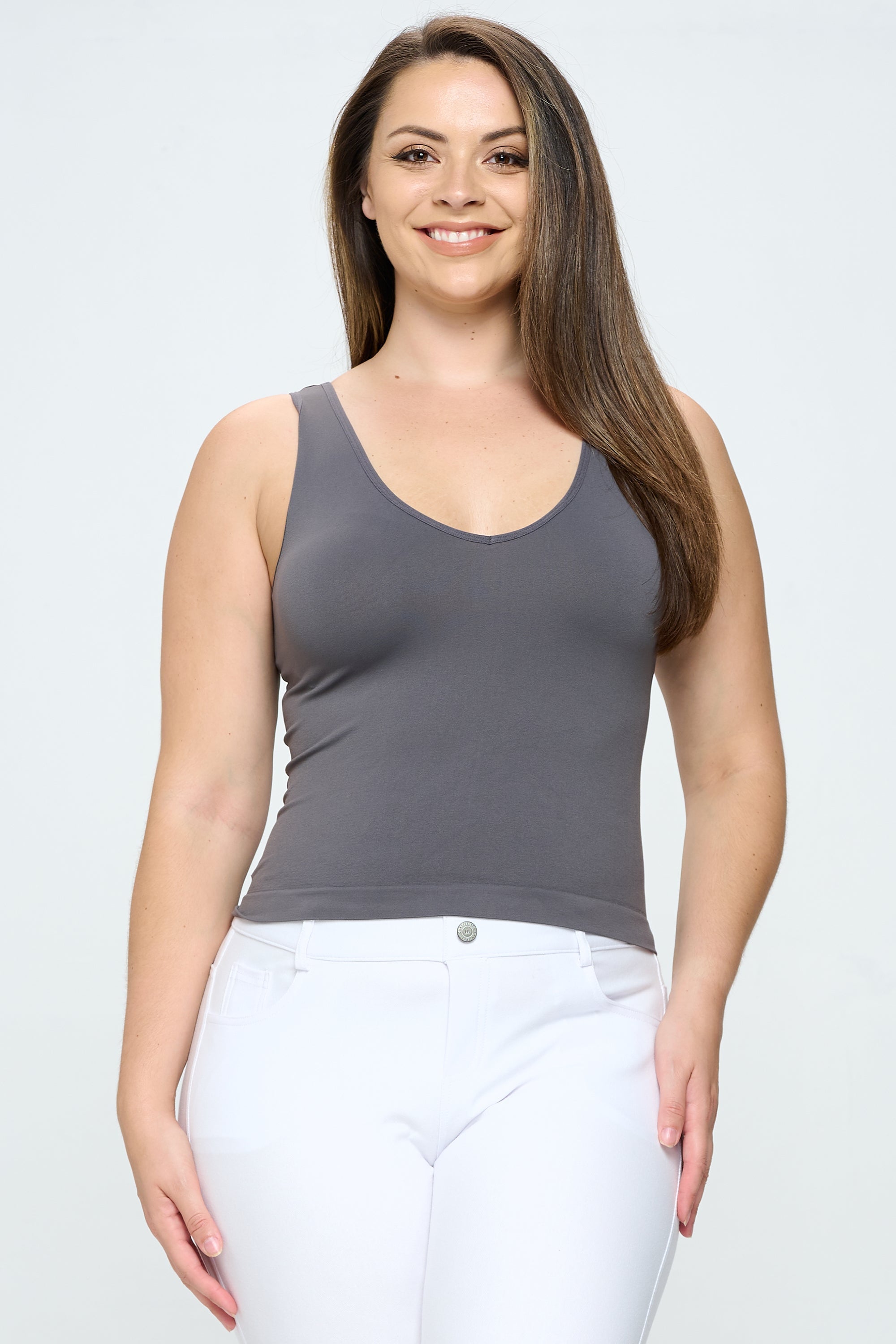 Yelete Reversible V-Neck & Scoop Neck Seamless Tank