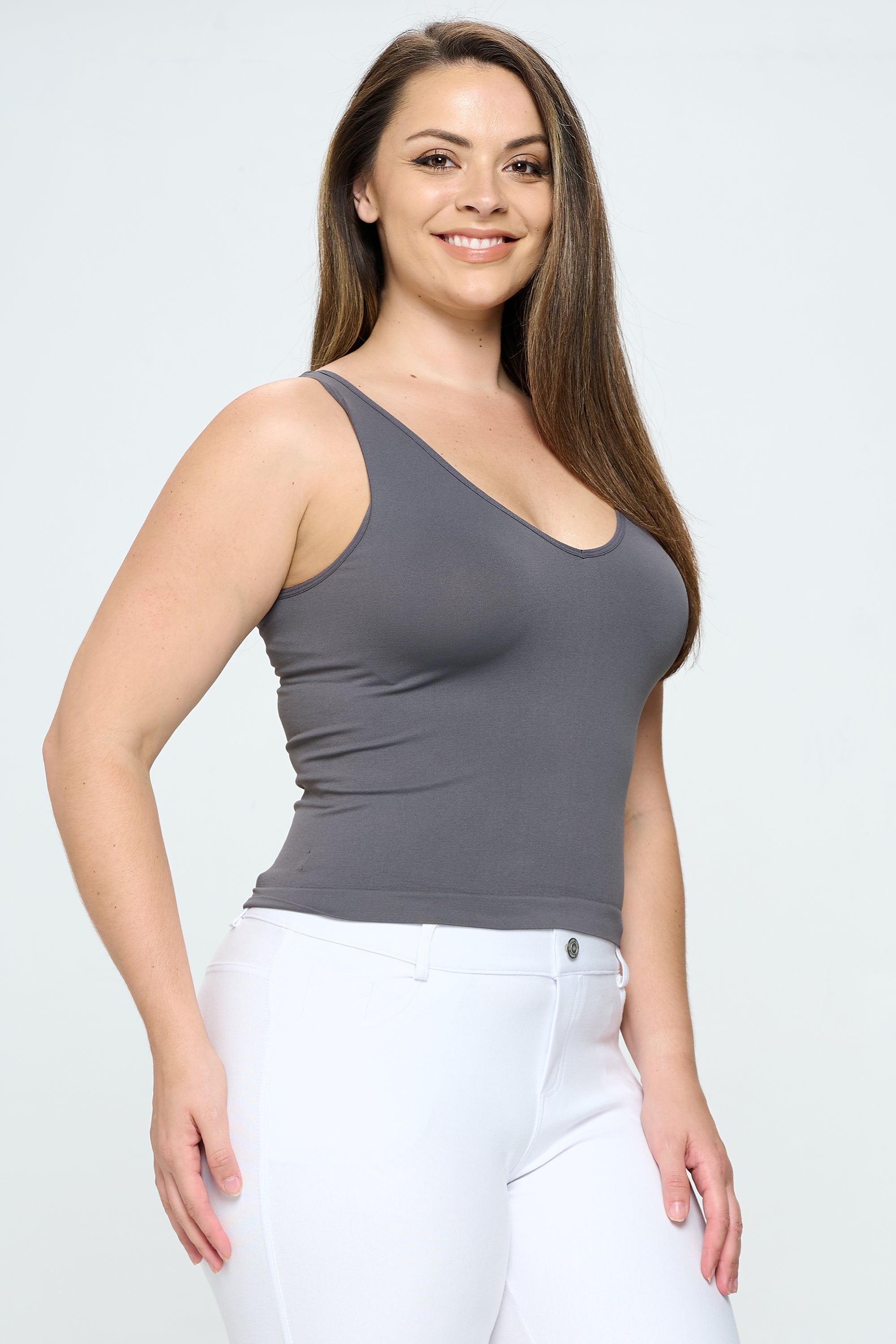 Yelete Reversible V-Neck & Scoop Neck Seamless Tank
