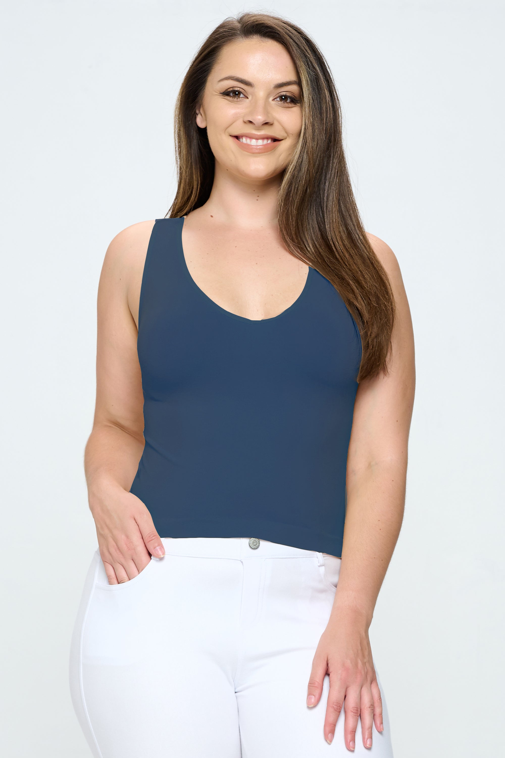 Yelete Reversible V-Neck & Scoop Neck Seamless Tank