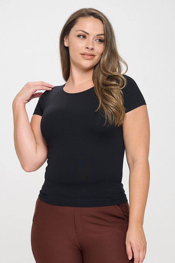 Yelete Seamless Crew Neck Short Sleeve Top