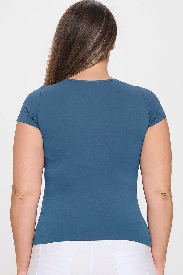 Yelete Seamless Crew Neck Short Sleeve Top