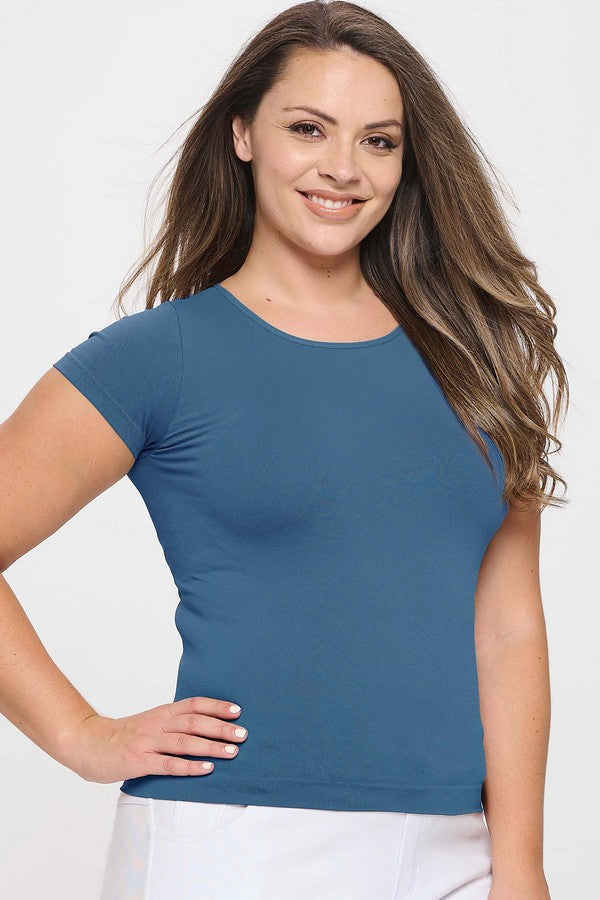 Yelete Seamless Crew Neck Short Sleeve Top