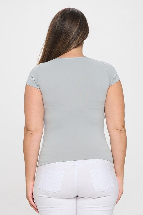 Yelete Seamless Crew Neck Short Sleeve Top