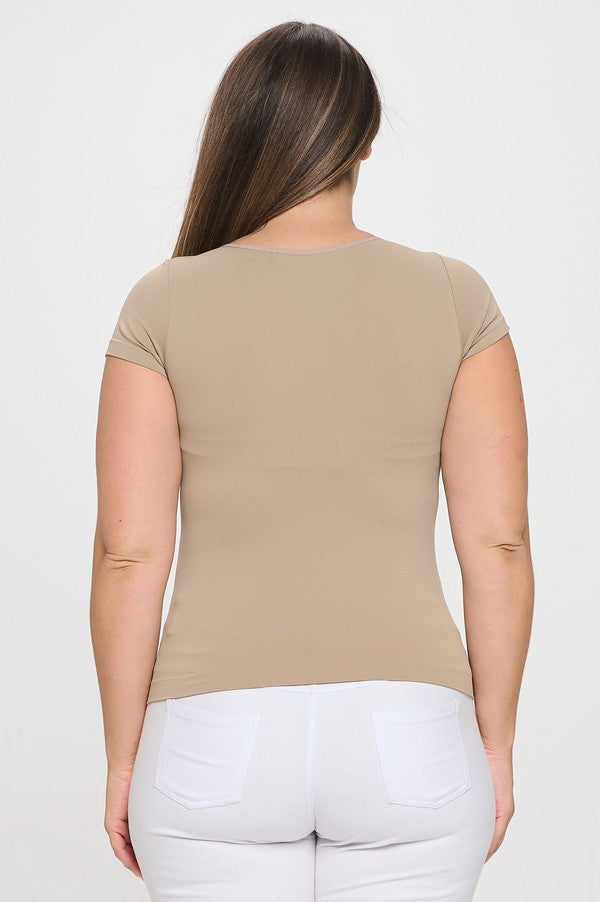 Yelete Seamless Crew Neck Short Sleeve Top