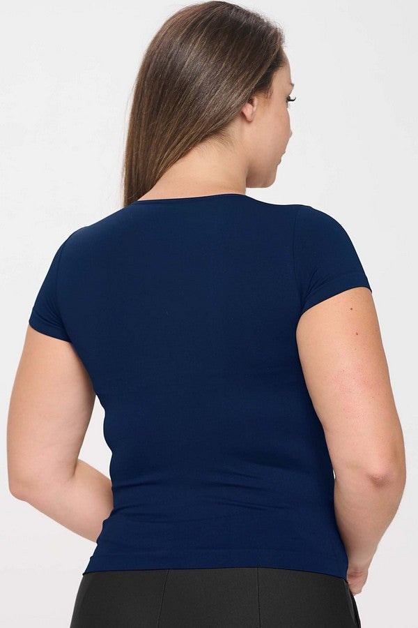 Yelete Seamless Crew Neck Short Sleeve Top