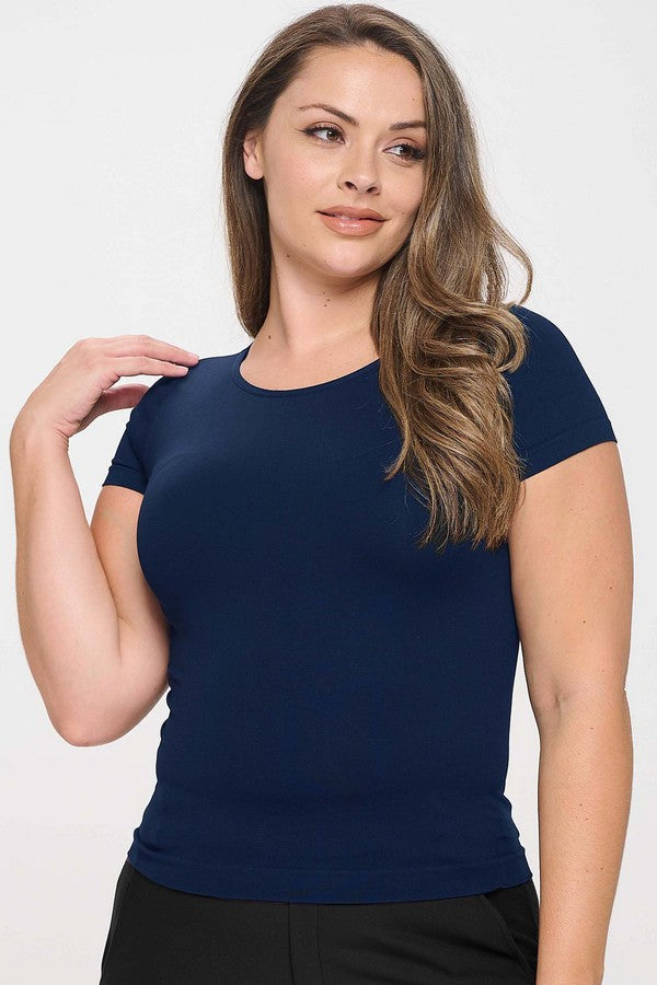 Yelete Seamless Crew Neck Short Sleeve Top