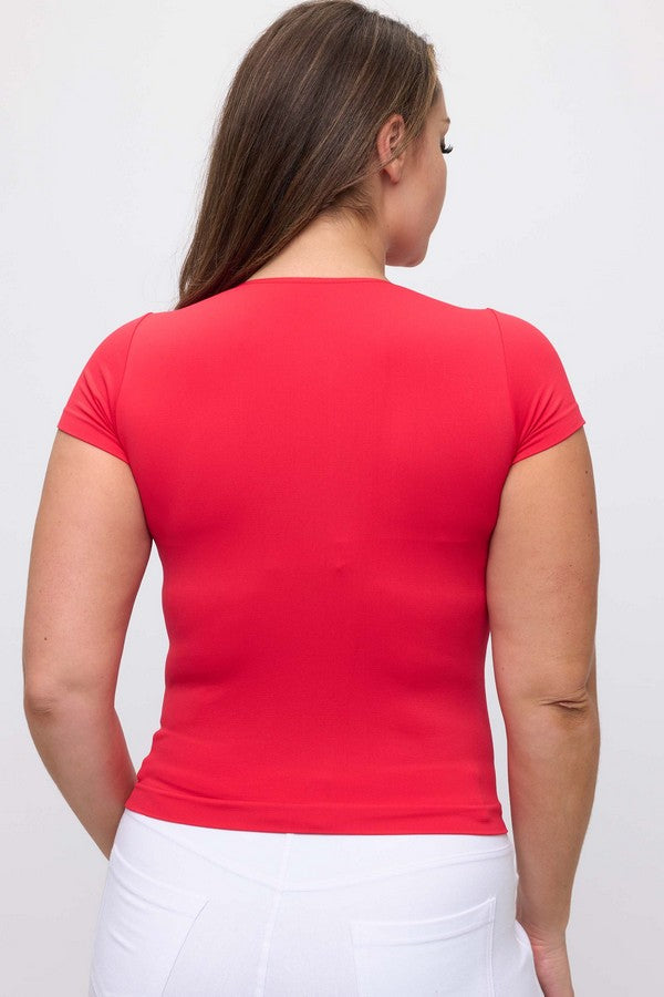 Yelete Seamless Crew Neck Short Sleeve Top