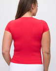 Yelete Seamless Crew Neck Short Sleeve Top