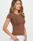 Yelete Seamless Crew Neck Short Sleeve Top