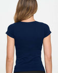 Yelete Seamless Crew Neck Short Sleeve Top