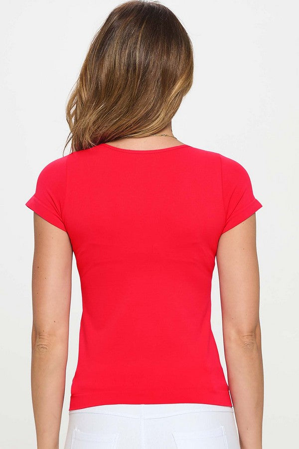 Yelete Seamless Crew Neck Short Sleeve Top