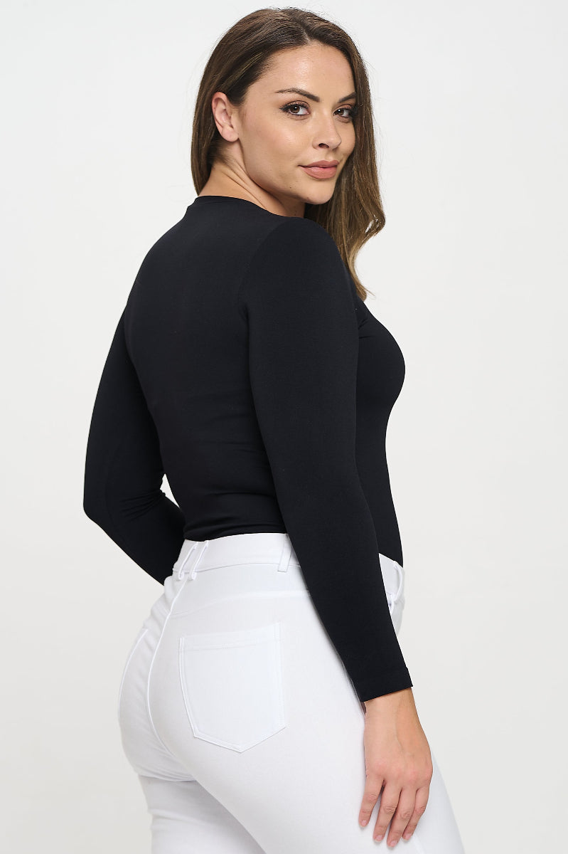 Yelete Soft Seamless Long Sleeve Layering Top | Regular & Plus