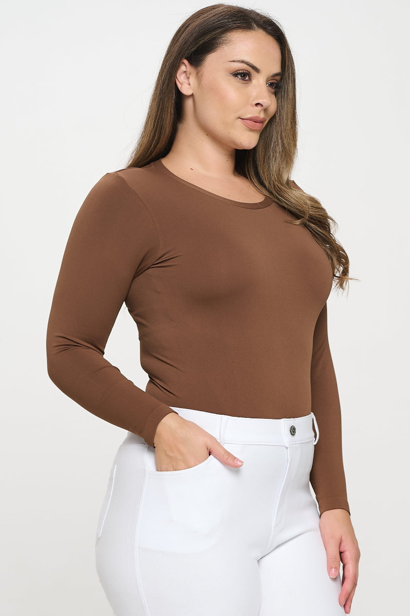 Yelete Soft Seamless Long Sleeve Layering Top | Regular & Plus