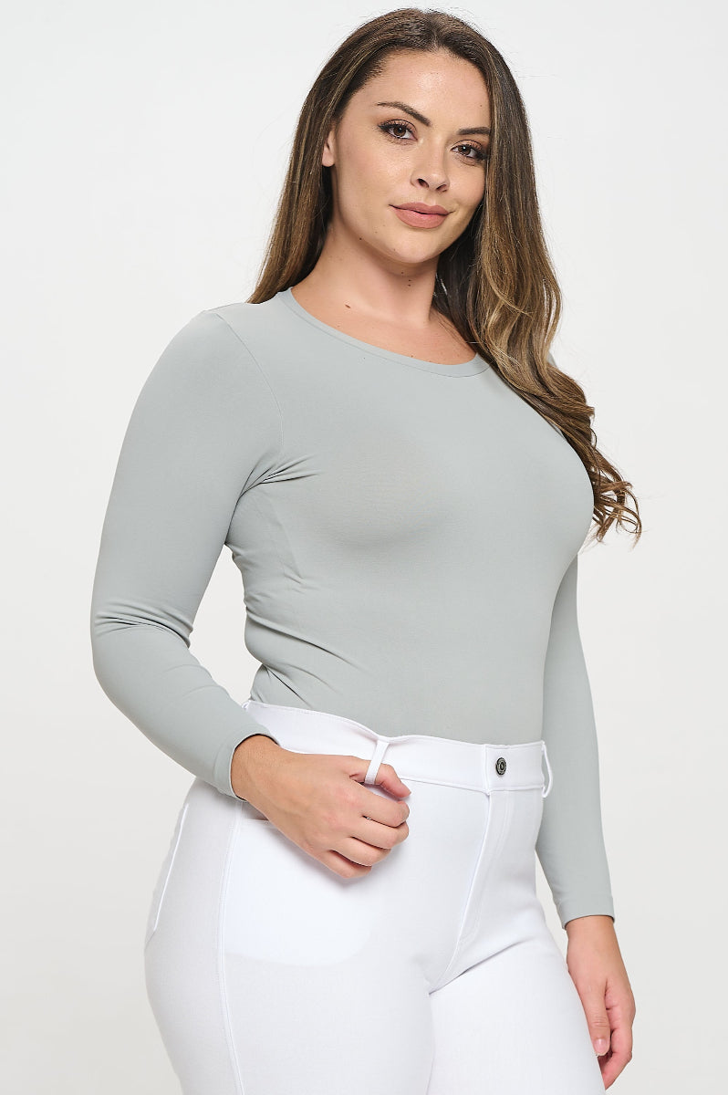 Yelete Soft Seamless Long Sleeve Layering Top | Regular & Plus