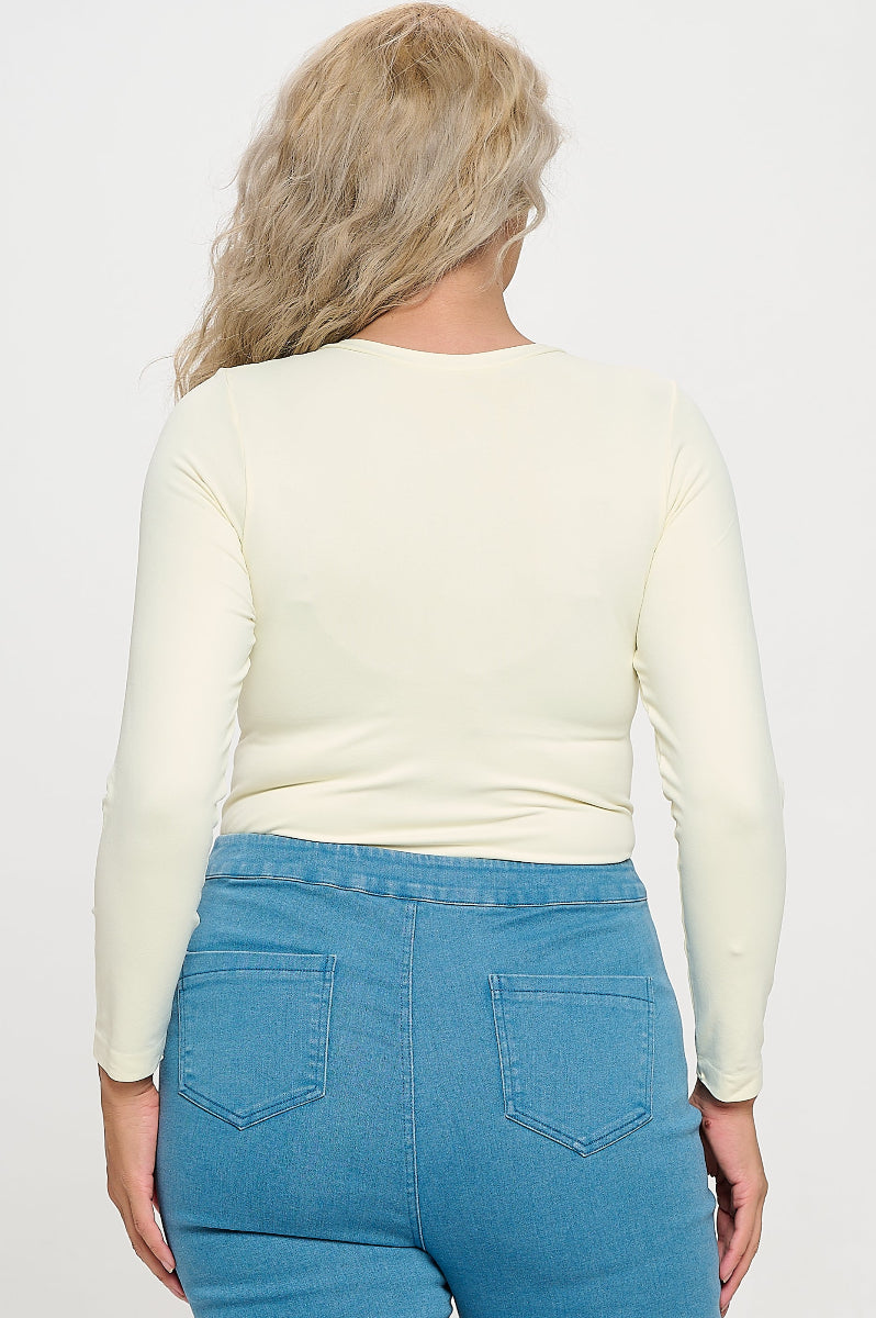 Yelete Soft Seamless Long Sleeve Layering Top | Regular & Plus