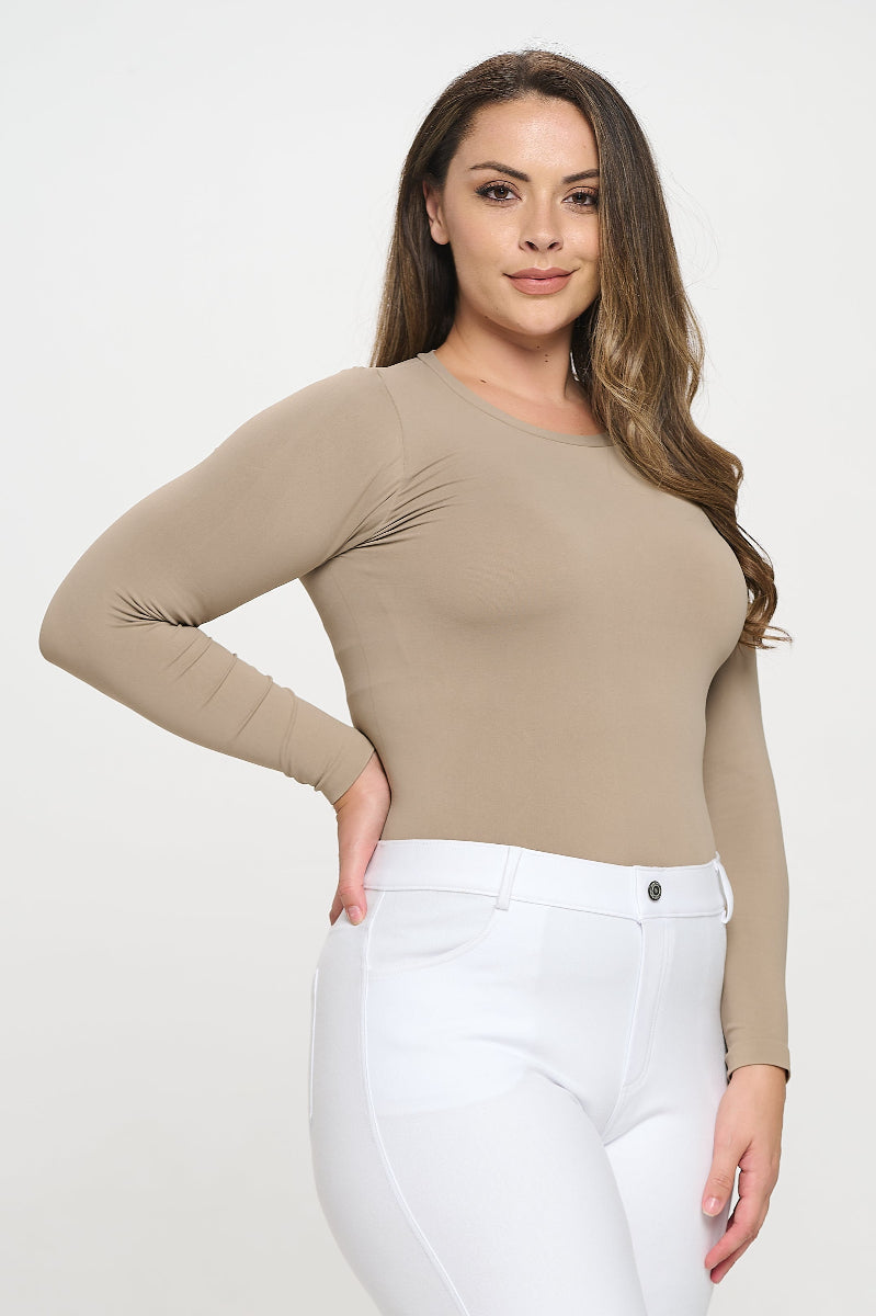 Yelete Soft Seamless Long Sleeve Layering Top | Regular & Plus