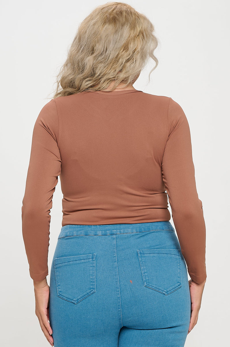 Yelete Soft Seamless Long Sleeve Layering Top | Regular & Plus