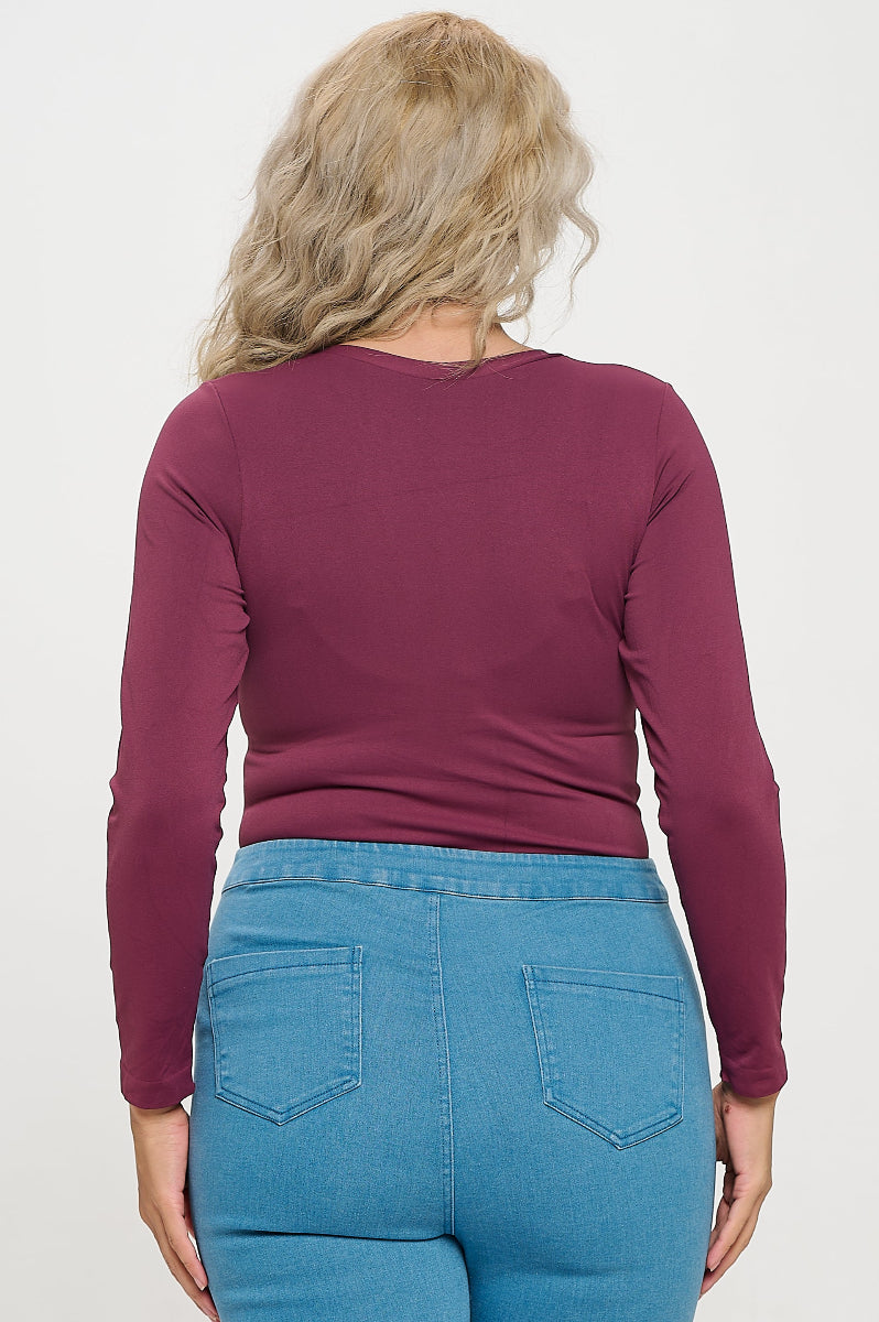 Yelete Soft Seamless Long Sleeve Layering Top | Regular & Plus