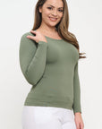 Yelete Soft Seamless Long Sleeve Layering Top | Regular & Plus