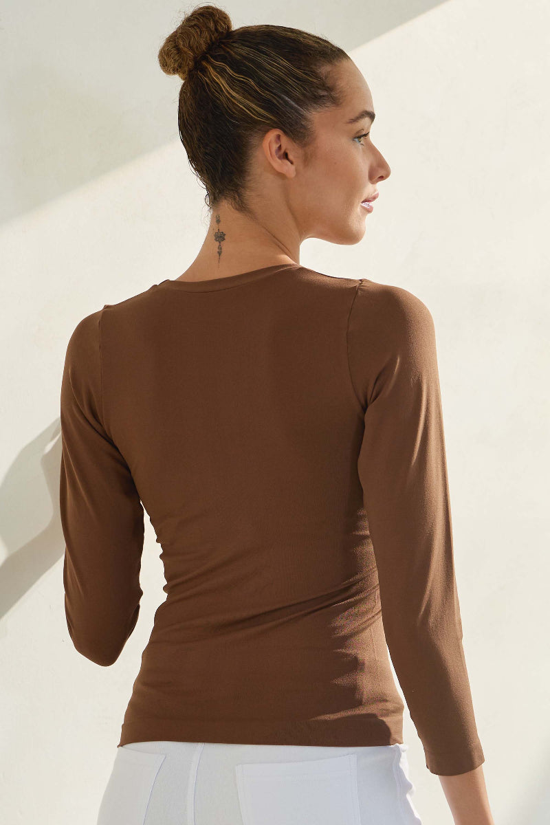 Yelete Soft Seamless Long Sleeve Layering Top | Regular & Plus