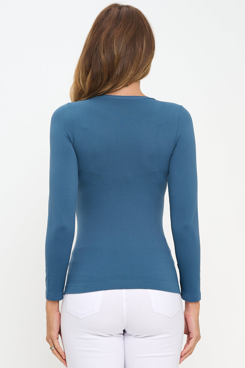 Yelete Soft Seamless Long Sleeve Layering Top | Regular & Plus
