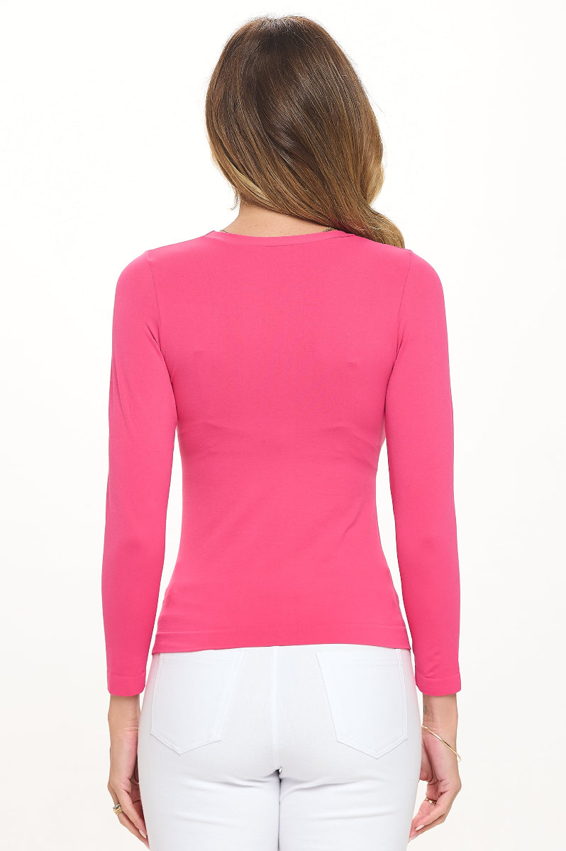 Yelete Soft Seamless Long Sleeve Layering Top | Regular & Plus