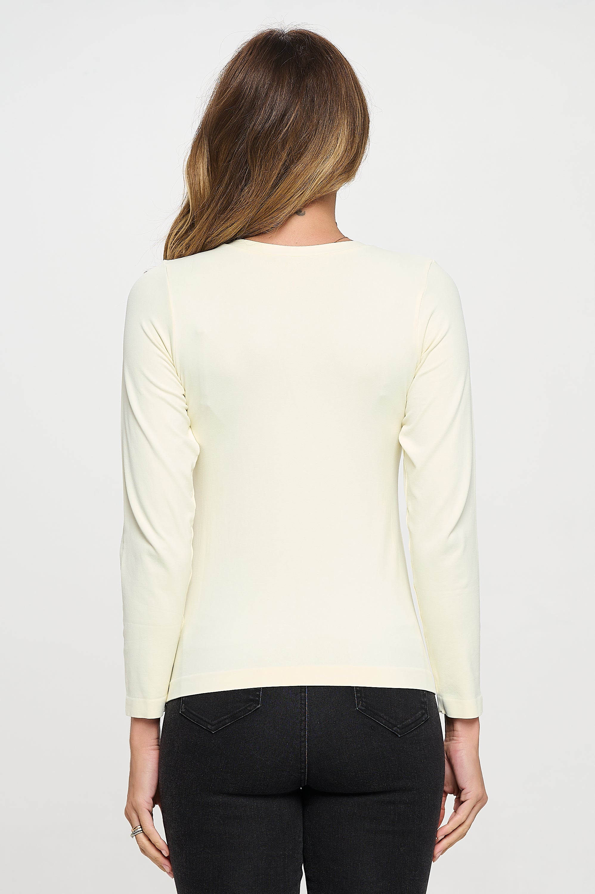 Yelete Soft Seamless Long Sleeve Layering Top | Regular & Plus