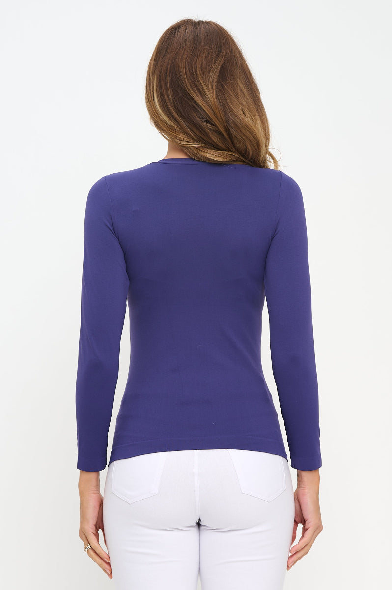 Yelete Soft Seamless Long Sleeve Layering Top | Regular & Plus