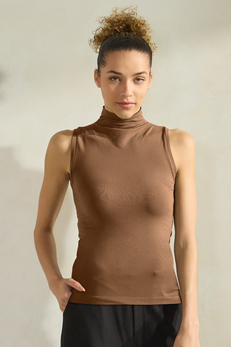 Yelete Soft Seamless Mock Neck Tank | Regular & Plus