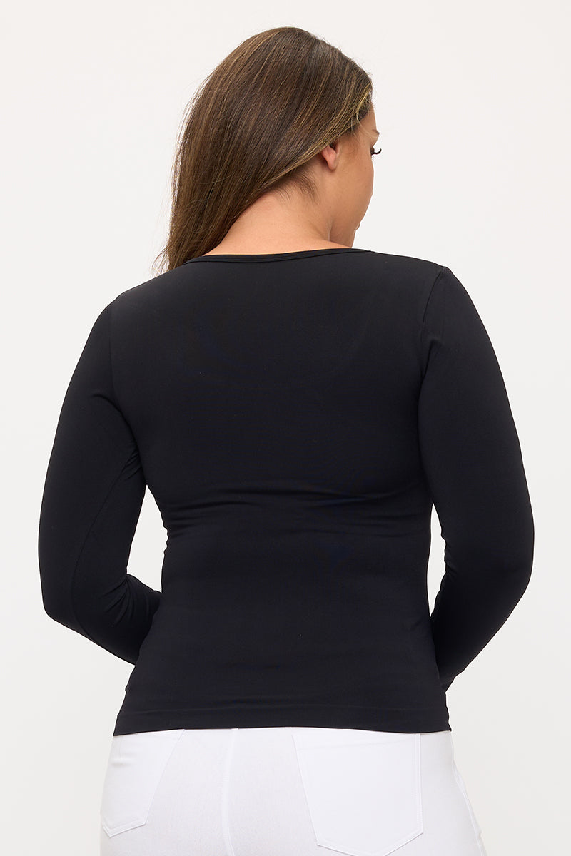 Yelete Sculpted Chic Seamless Long Sleeve Top